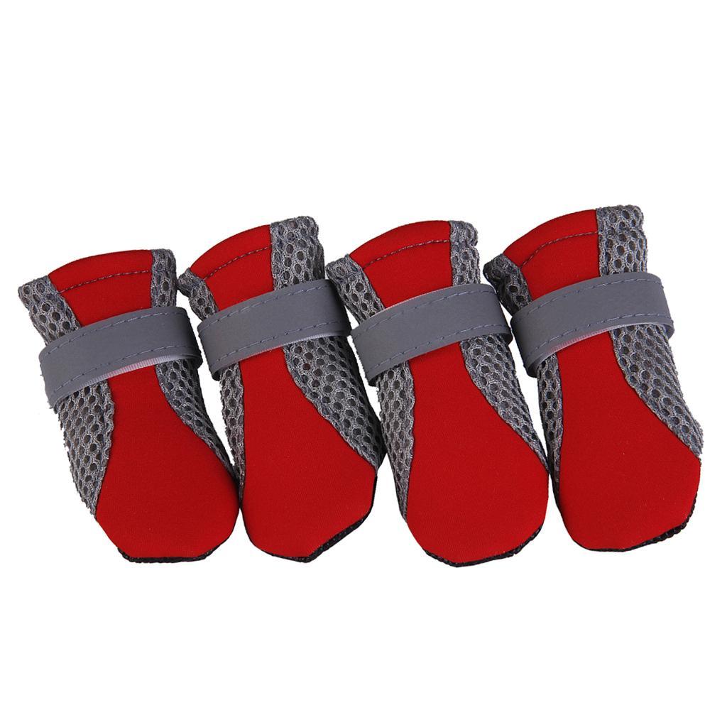 S/M/L Skid-proof Pet Dog Shoes, Puppy Boots Booties, Pets Paw Protector Red S
