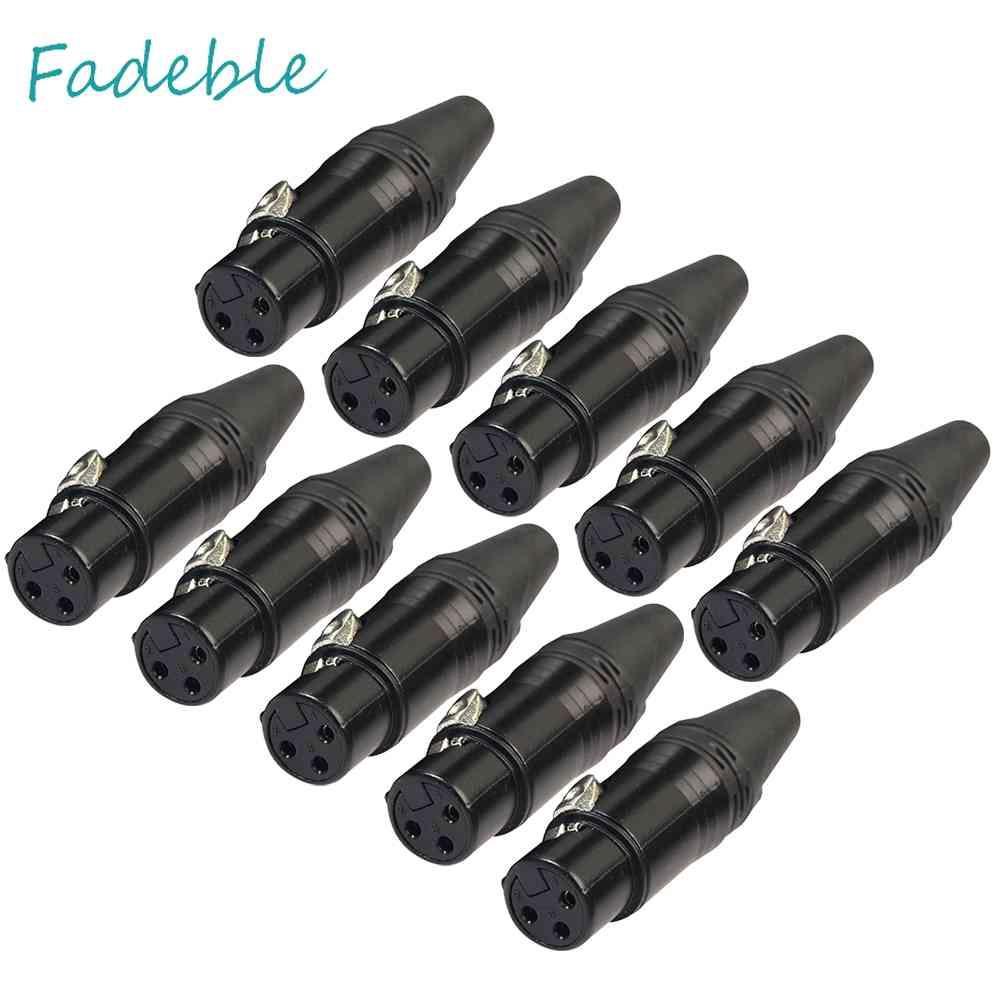 Set 10 Đầu Nối Dây Cáp Âm Thanh XLR 3Pin