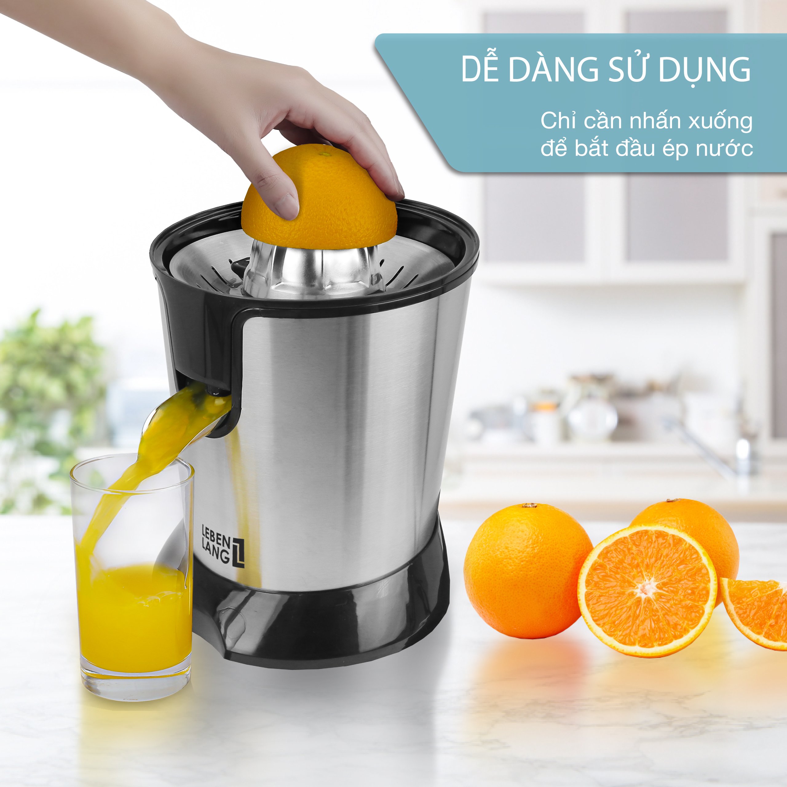 Máy vắt cam Lebenlang model LBC386 300W-400ml - hàng chính hãng