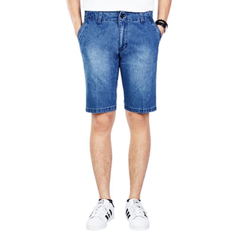 Quần Short Jean Nam Wash Bạc Trơn Thời Trang 24h Phom Trẻ Trung