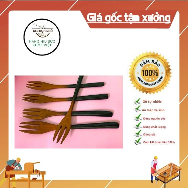 Dĩa gỗ cán màu hàng xuất khẩu Hàn Nhật
