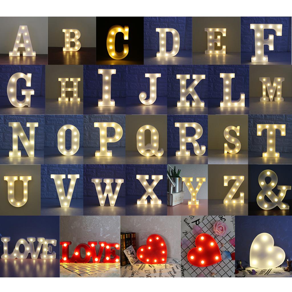 Alphabet LED Letter Lights Light Up Warm White Letter Standing Sign A