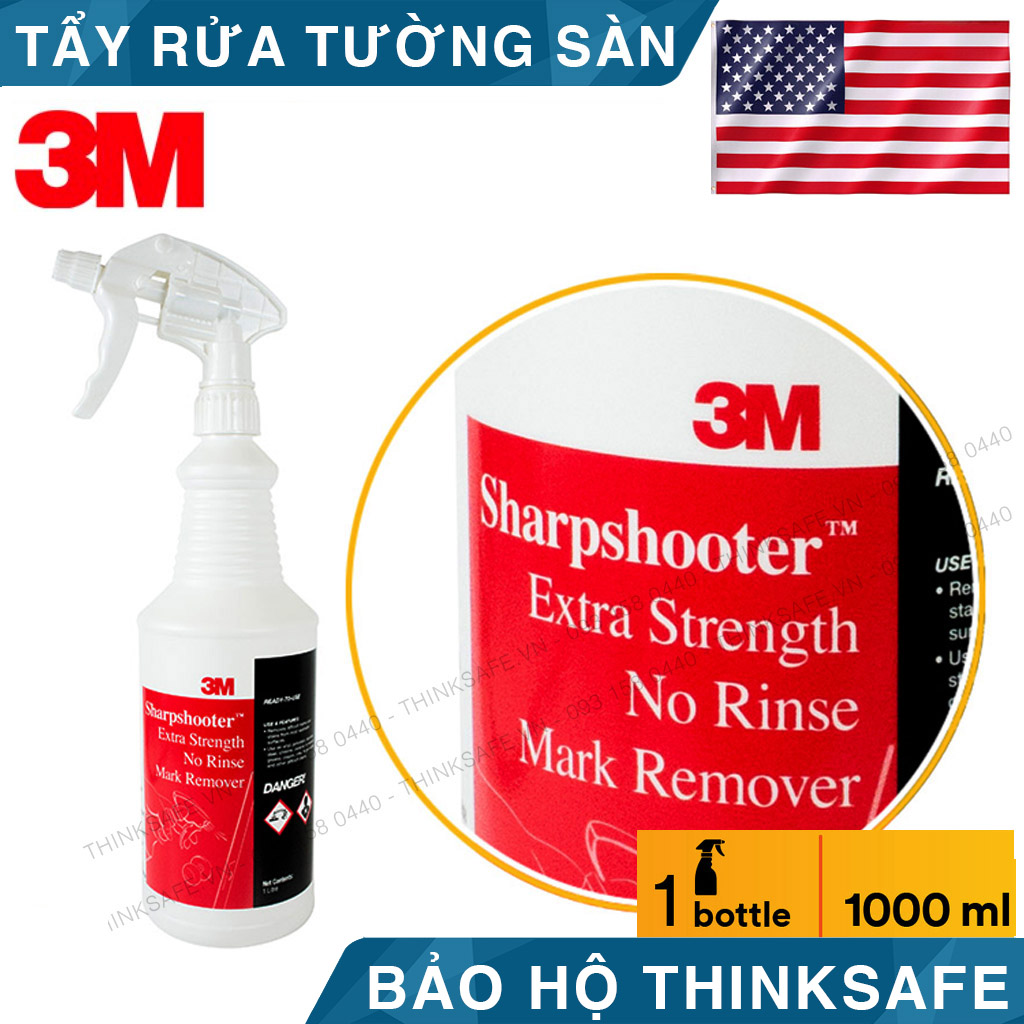 Chai tẩy rửa vết bẩn 3m Sharpshooter mark remover tẩy rửa tường, sàn, vách ngăn, chrome, vữa, thép không gỉ, gốm sứ.