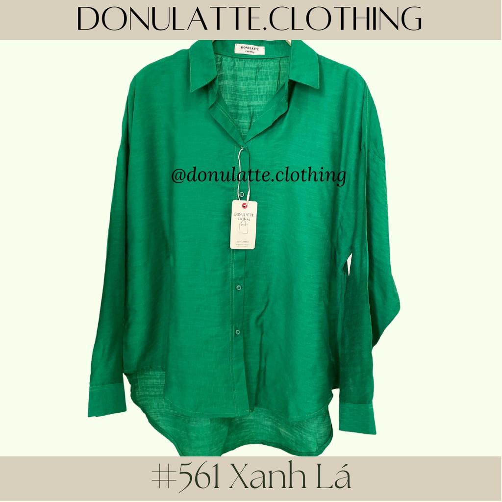 Áo sơ mi nữ voan tơ dáng vừa dài tay kiểu dáng basic nhiều màu sắc - donulatte.clothing Voan Tơ Shirt Freesize