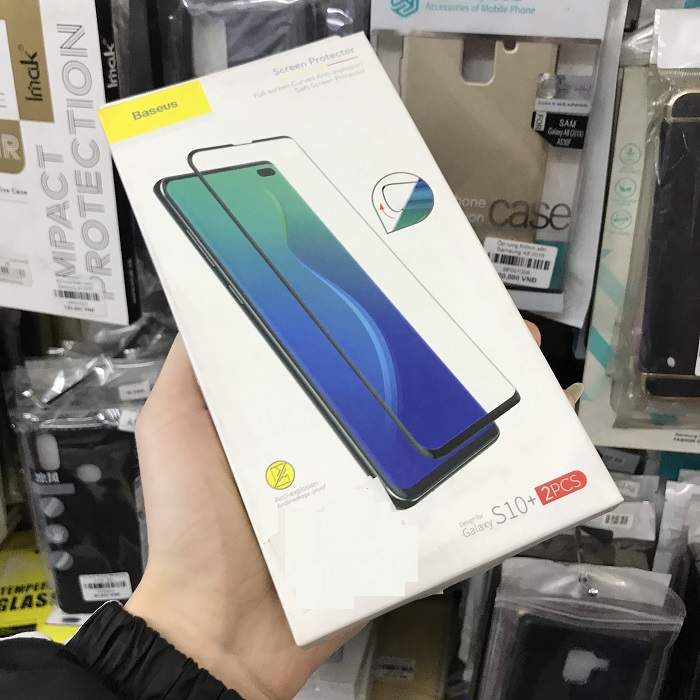 Dán cường lực mềm dành cho SamSung Galaxy S10+ Plus chống xước, chống vỡ màn hình chính hãng Baseus