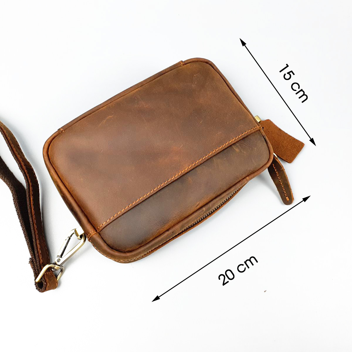 Túi đeo chéo clutch cầm tay da bò sáp TD118 - BH 3 năm - CAM KẾT HÀNG Y ẢNH CHỤP