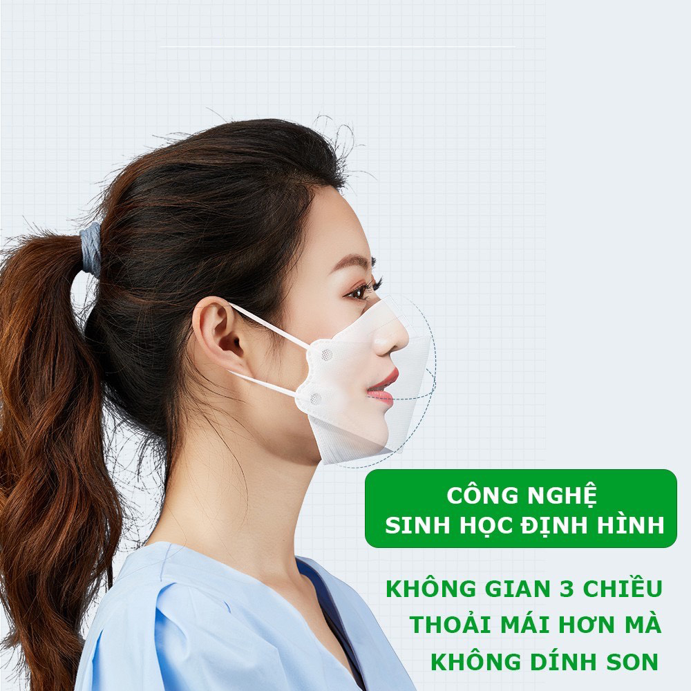 Set 50 khẩu trang 4D Kf94 dc mask kháng khuẩn lọc bụi mịn cao cấp