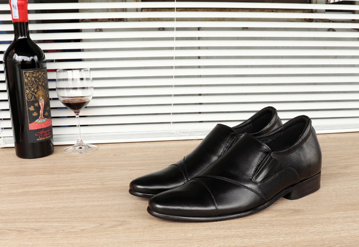 GIÀY TĂNG CHIỀU CAO GIÀY CAO DÀNH CHO NAM GIỚI S975 ĐEN TRƠN - CAO 6CM GIÀY ĐỘN NAM CAO VƯỢT TRỘI