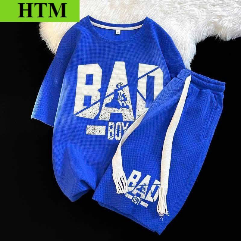[HOT] Bộ Thể Thao Nam Đồ Bộ Quần Áo Mùa Hè Cộc Tay Vải Thun Lạnh Đẹp in Chữ BAD Siêu Ngầu  Siêu Đẹp HTM FASHION - Đen