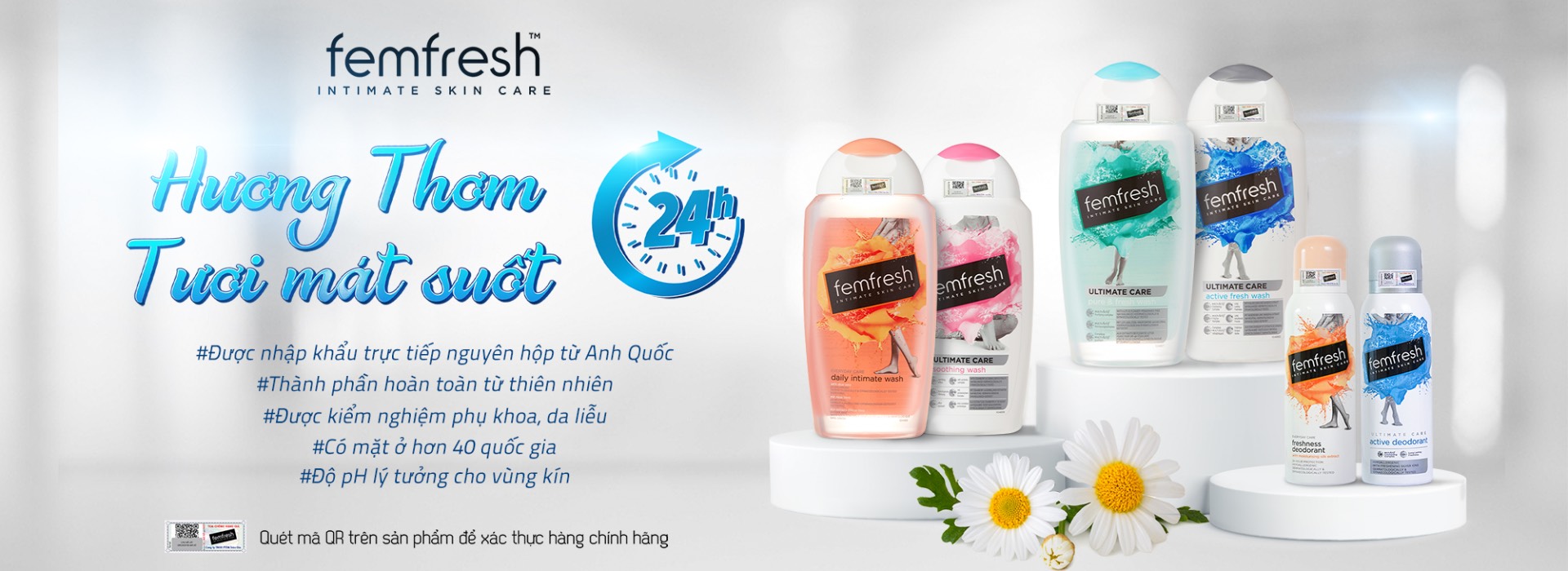 Dung dịch vệ sinh phụ nữ cao cấp Femfresh Daily Intimate Wash 250ml