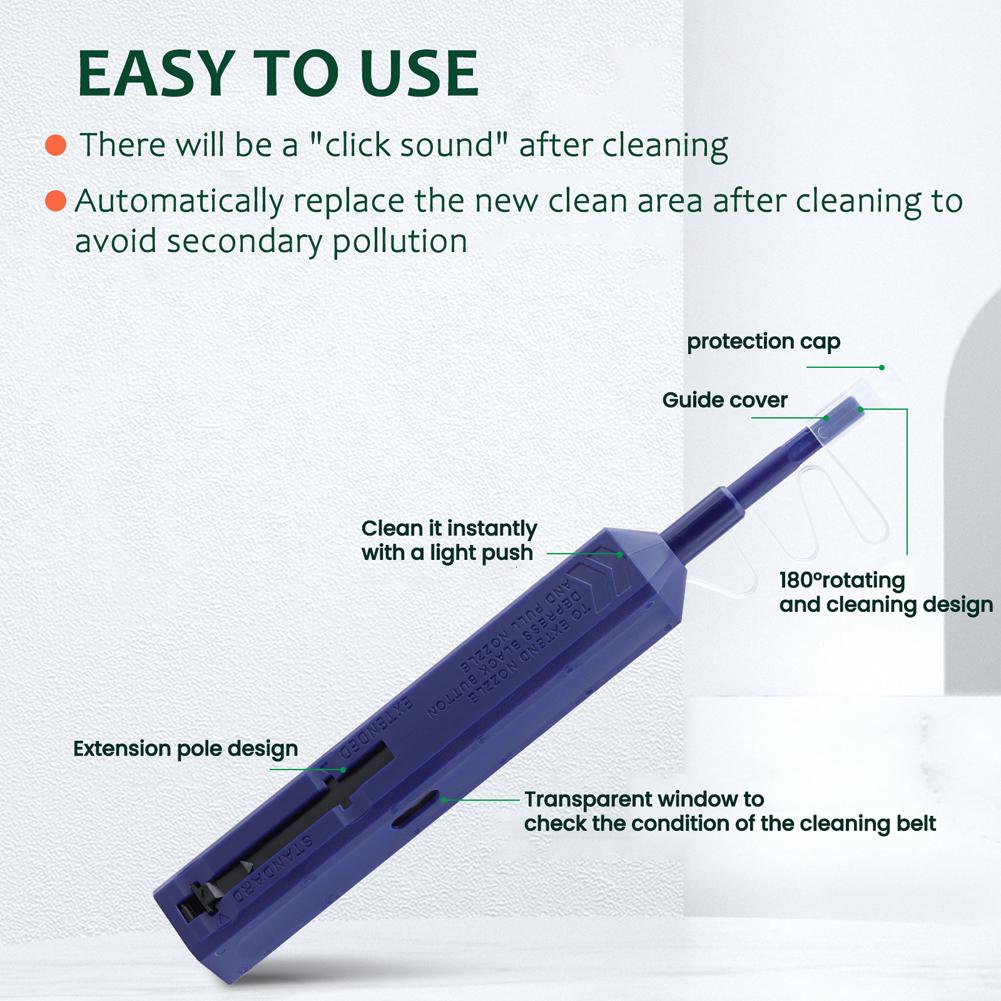 Portable One-Click Optical Fiber Cleaner Optical Fiber Cleaning Pen Professional Fiber Optic Connector Cleaner