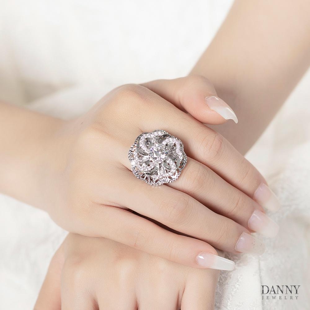 Nhẫn Nữ Bạc 925 Danny Jewelry Xi Bạch Kim Đính Đá CZ KI4GZ014