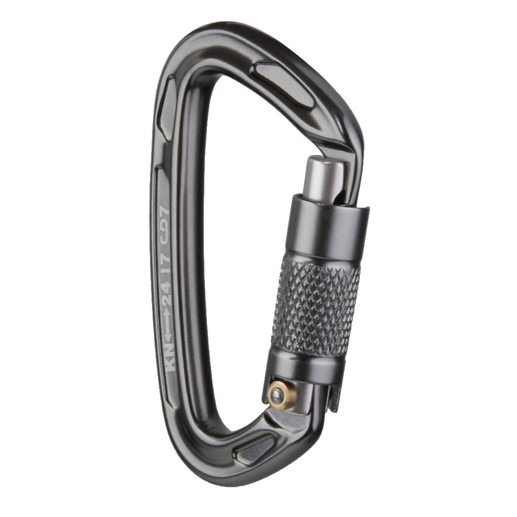 Outdoor Safety Carabiner Auto Locking Rock Climbing Rappel Gear 24KN