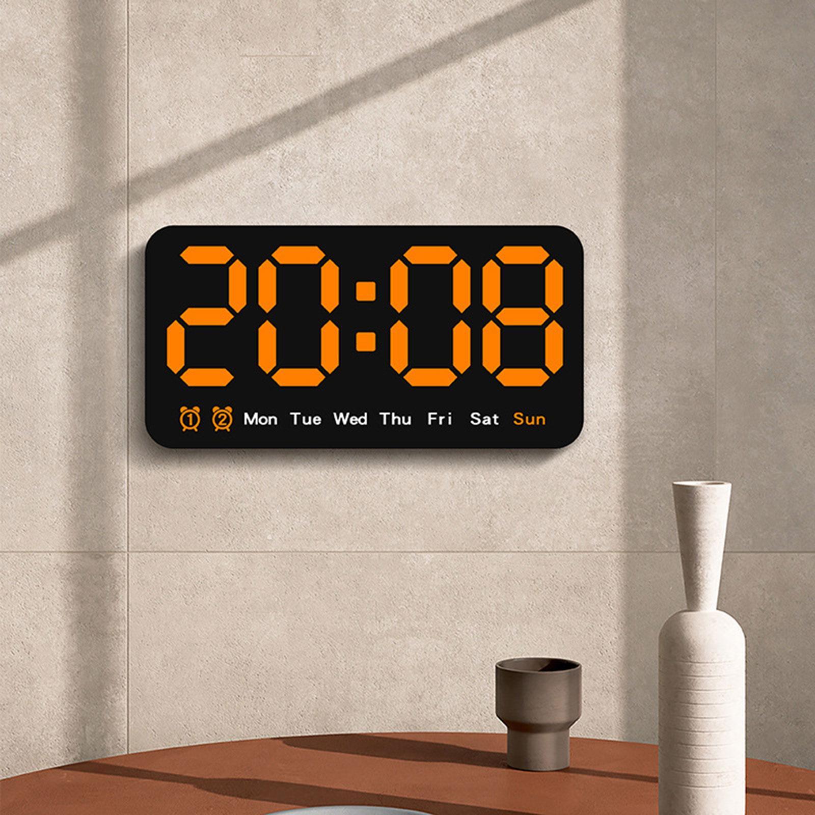 LED Desktop Alarm Clock Desk Digital Clock Table Dimmer Large LED Clocks Wall Clock Electronic Clock for Bedroom Office Adult