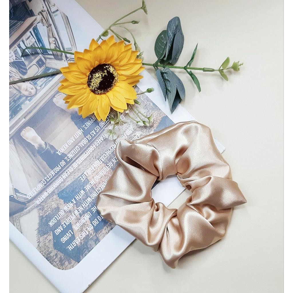 Cột tóc scrunchies vải phi bản lớn