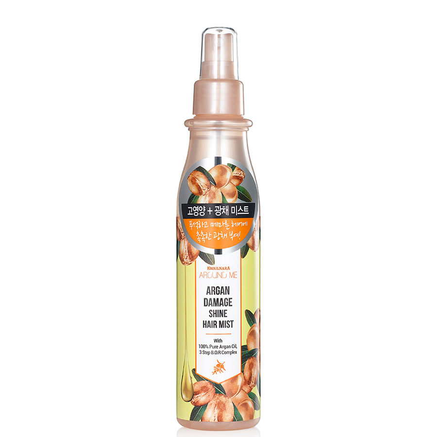 [Tặng kèm móc khoá] Xịt dưỡng tóc tinh dầu Argan Around Me Shine Hair Mist Hàn Quốc 200ml