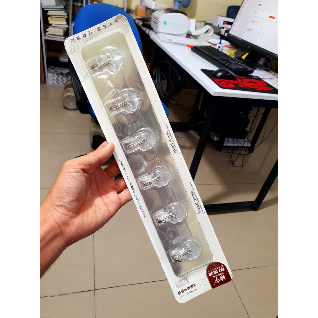 Thanh 6 móc dán tường siêu dính dán tường nhà tắm, móc dán tường treo quần áo chịu nặng tốt