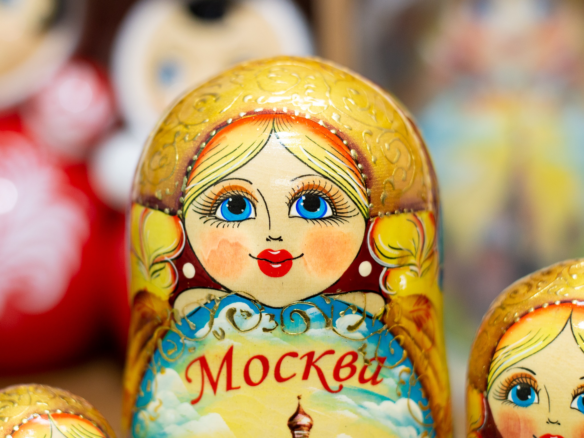 BỘ BÚP BÊ MATRYOSHKA 7 LỚP CAO 21CM VẼ HOA VĂN "PHONG CẢNH MOSKVA"