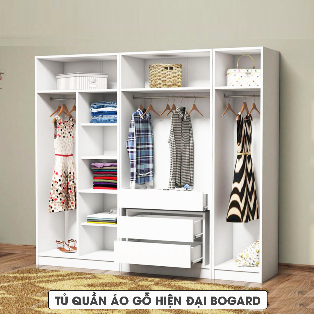 Tủ để quần áo gia đình thiết kế hiện đại SMLIFE Bogard