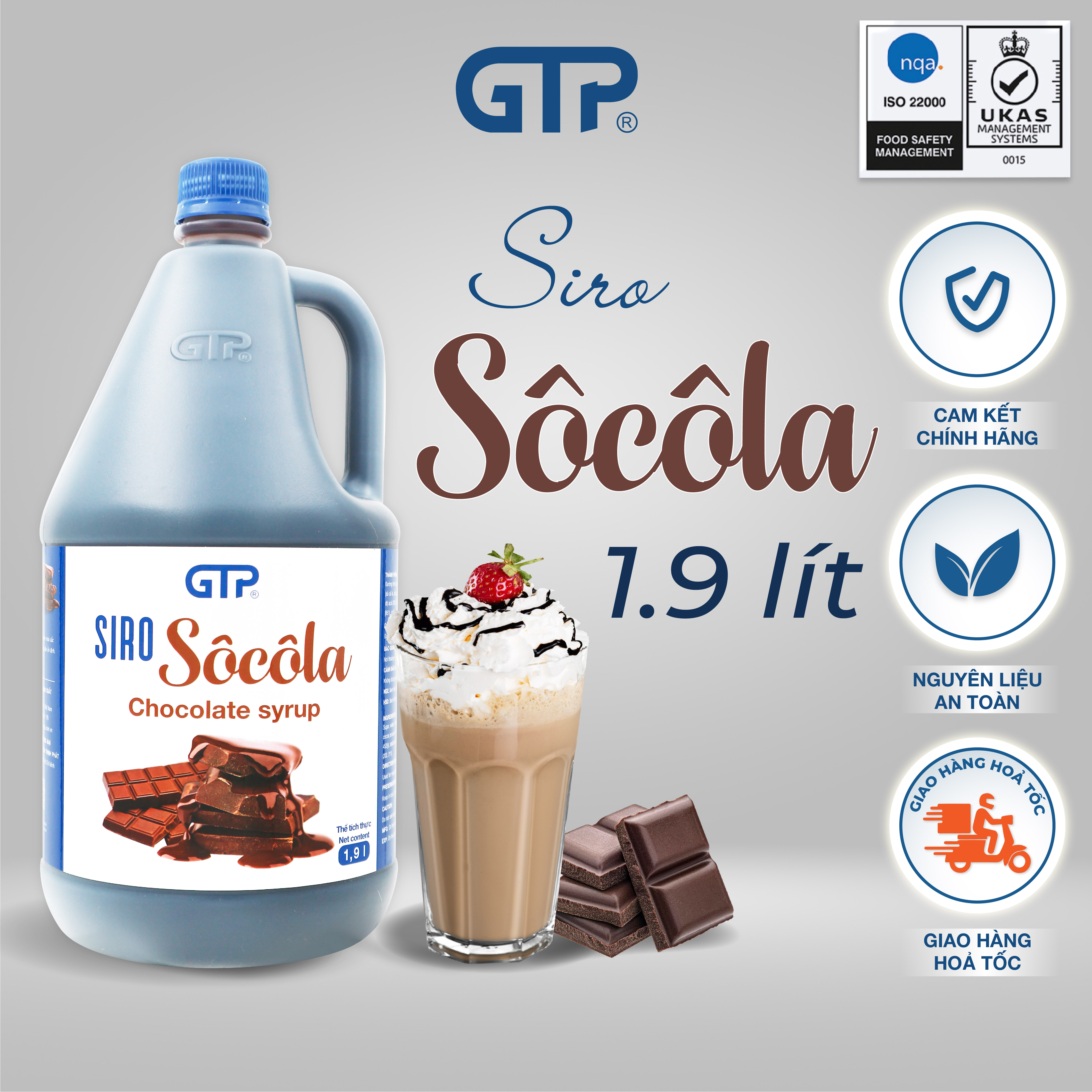 Siro Chocolate GTP - Chuyên dùng pha chế: Trà sữa, Trà trái cây, Cocktail, Mocktail…