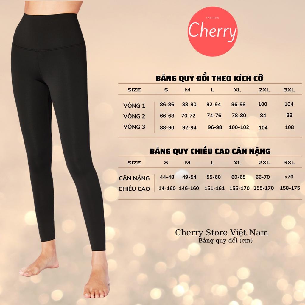 Quần legging nữ dài lưng cao dày dặn CHERRY vải thun thái cao cấp dáng ôm mặc nhà đi chơi tập gym T005