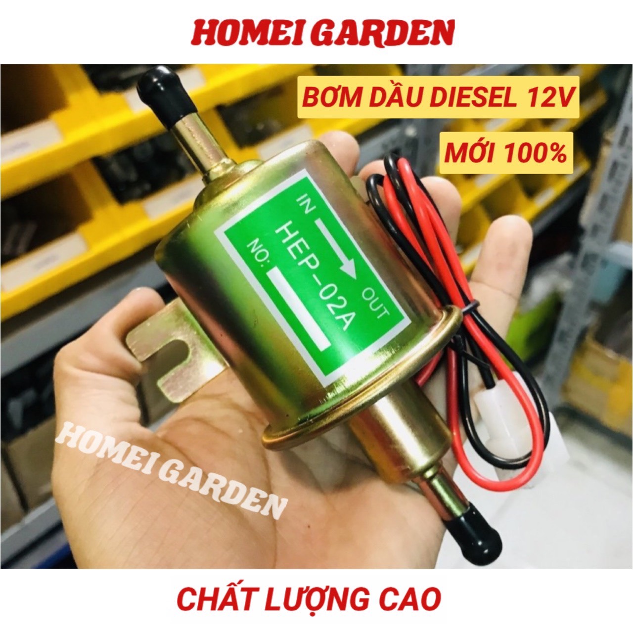 Bơm dầu diesel 12V HEP-02A bơm nhiêu liệu xăng dầu cho ô tô lưu lượng 80 - 100 lít một giờ - CD0110