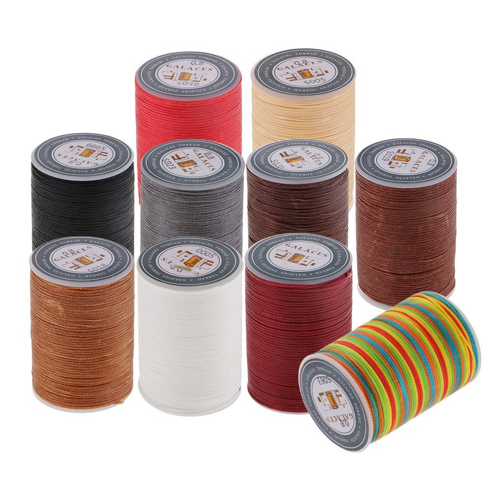 2 Rolls 150D Flat Polyester Waxed Thread for Leather Craft DIY