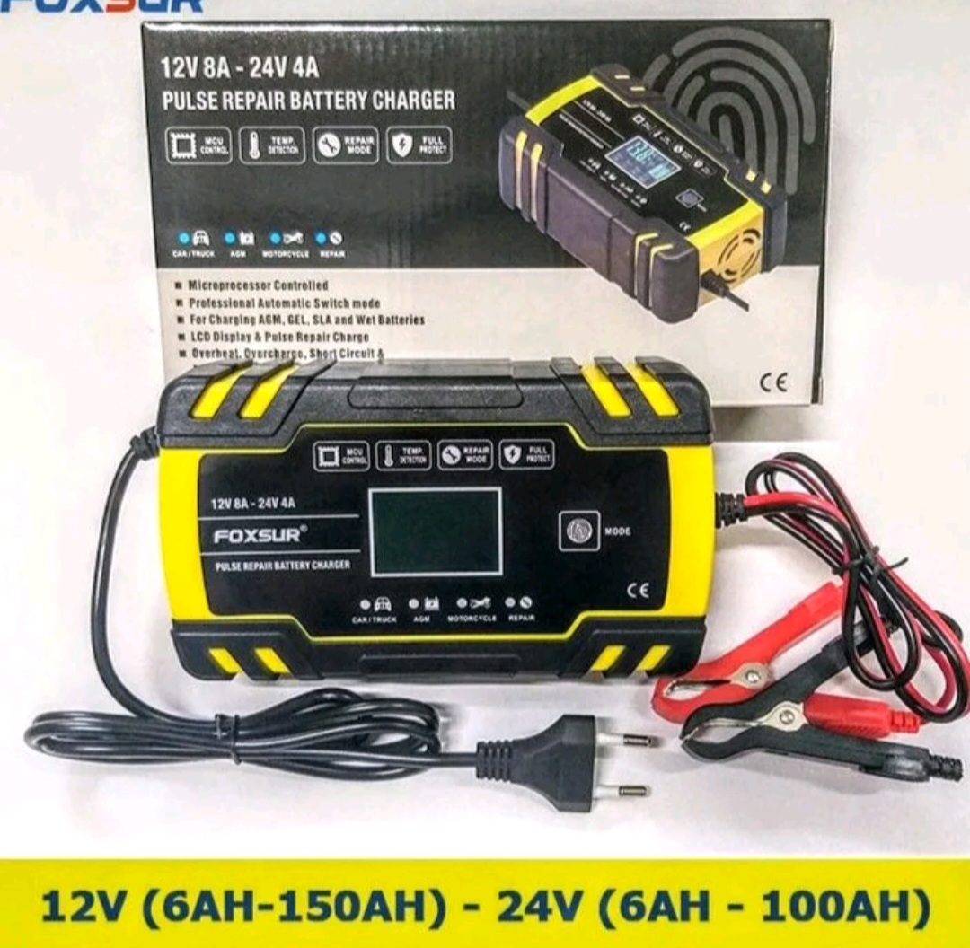 SẠC BÌNH ẮC QUY ĐIỆN TỬ 12V-24V SẠC 150A FOXSUR NHIỀU CHỨC NĂNG SẠC