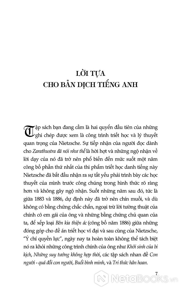 Ý Chí Quyền Lực - Một Nỗ Lực Đảo Hoán Mọi Giá Trị (Tập 1) (Bìa Cứng)