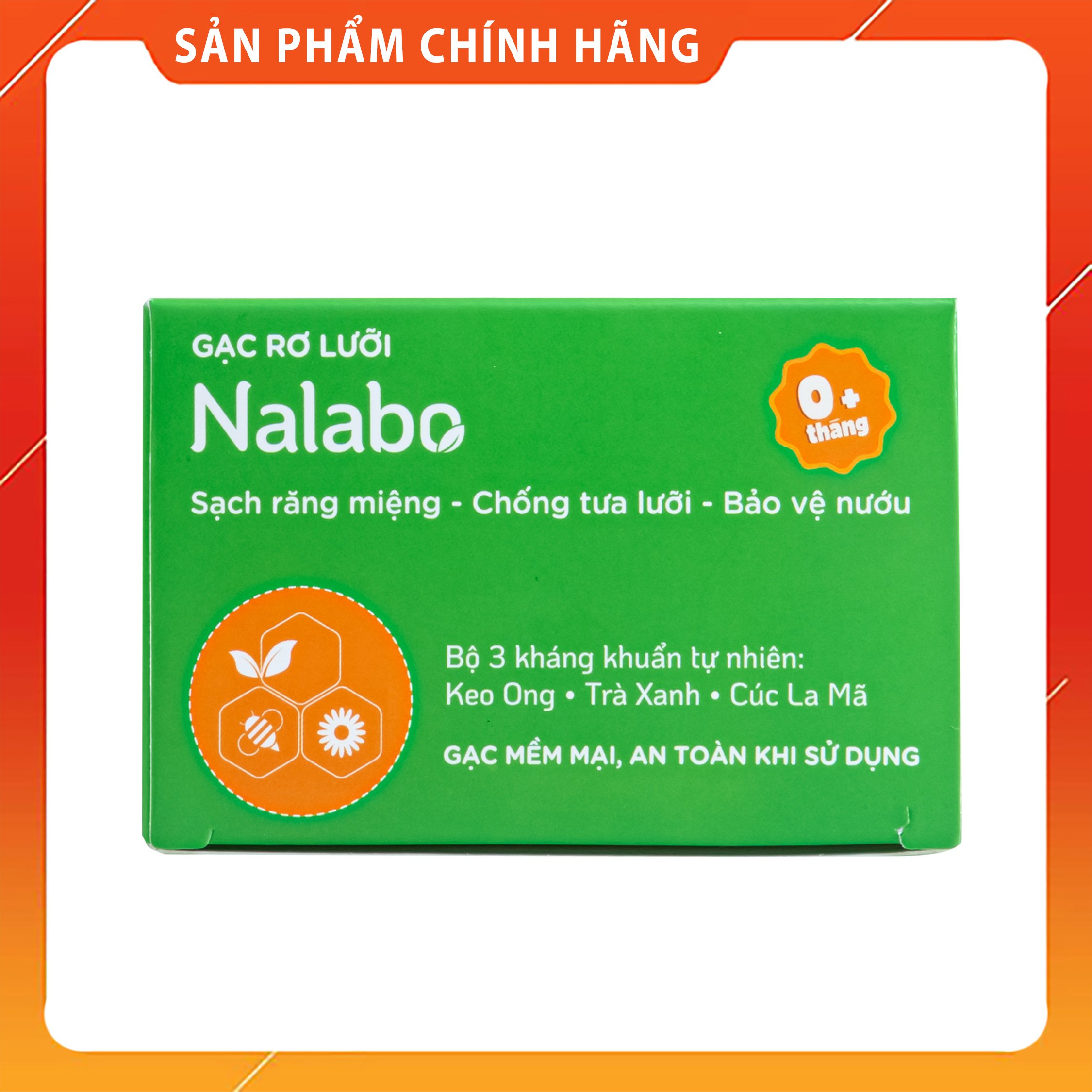 Gạc rơ lưỡi cho bé Nalabo DKPharma Hộp 30 gói - Gạc tưa lưỡi, rơ lưỡi, vệ sinh răng, chăm sóc răng miệng cho trẻ