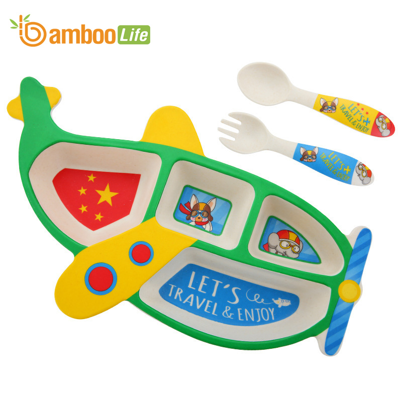 Bộ chén bát ăn dặm cho bé từ sợi tre thiên Bamboo Life BBL07B