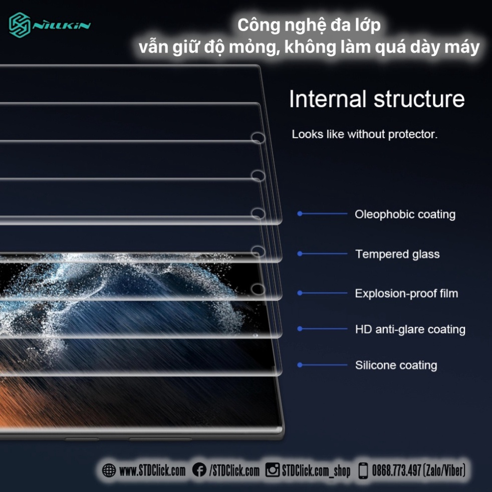 KÍNH CƯỜNG LỰC DÀNH CHO ĐIỆN THOẠI SAMSUNG GALAXY S23 ULTRA 5G - S22 ULTRA 5G NILLKIN 3D CP+MAX