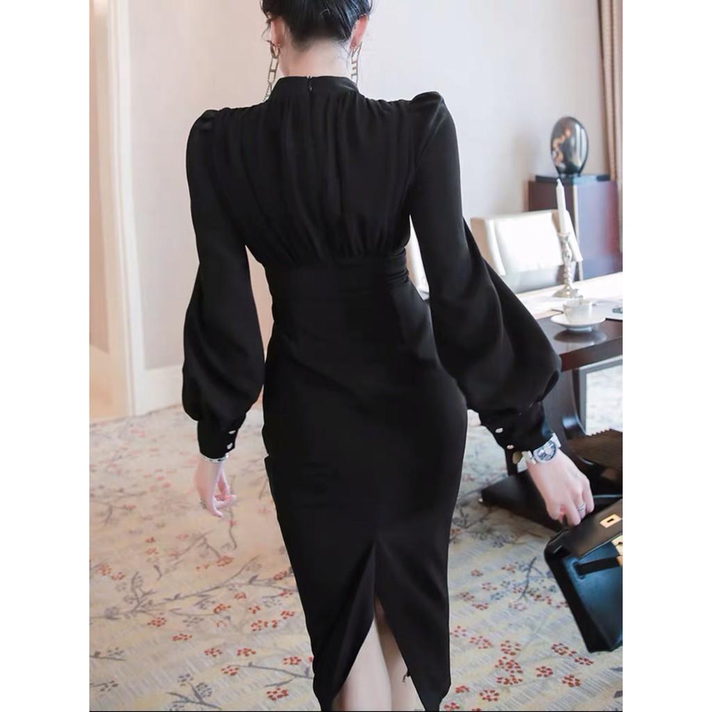 ĐẦM ÔM ĐEN TAY PHỒNG SANG TRỌNG