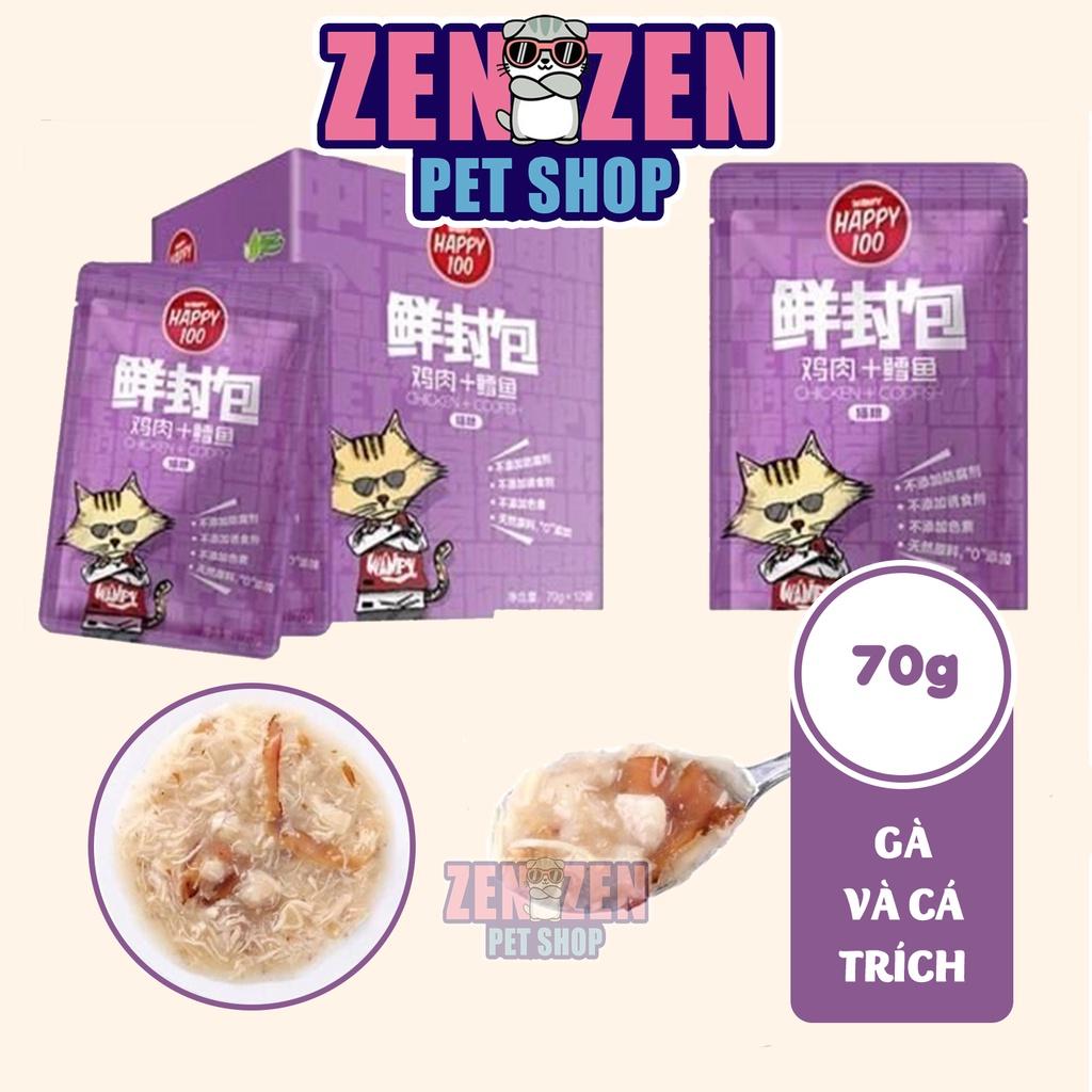 Pate Wanpy Happy 100 cho mèo - 6 vị - gói 70g