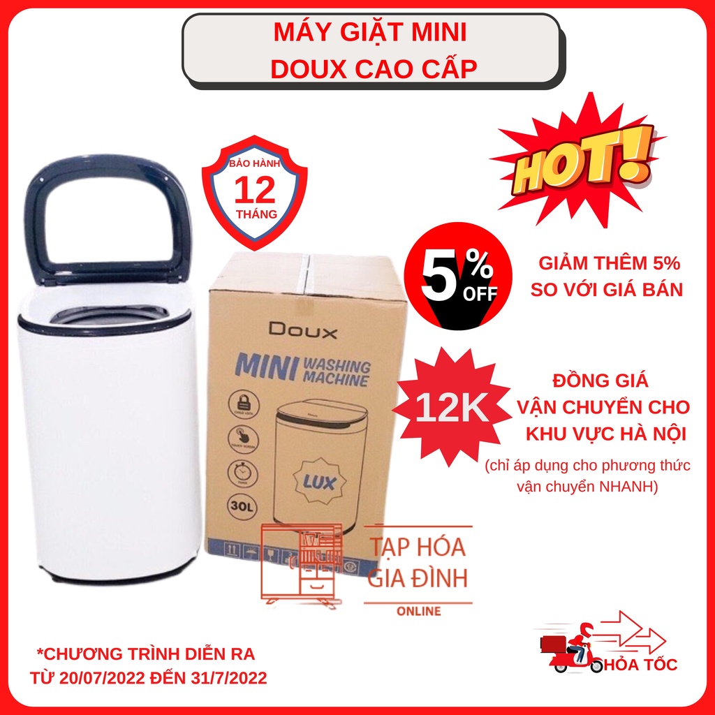 Máy giặt mini DOUX LUX phiên bản mới nhất bảo hành 1 năm - Hàng nhập khẩu