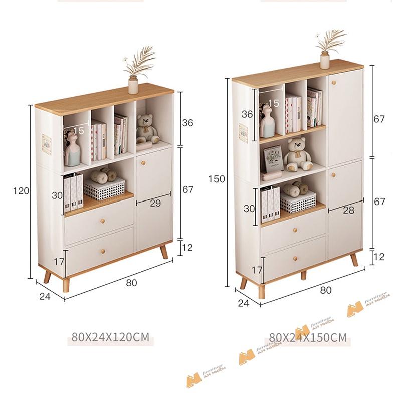 Made in VN Tủ sách kết hợp tủ để đồ cho bé tiện lợi gỗ mdf 17mm công ty Mộc Phát độ bền trên 30 năm A025