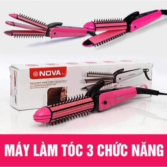 Lược điện đa năng 3 in 1(8890) chức năng làm xoăn, uốn phồng, sấy cụp, Máy làm tóc nova 3 in1