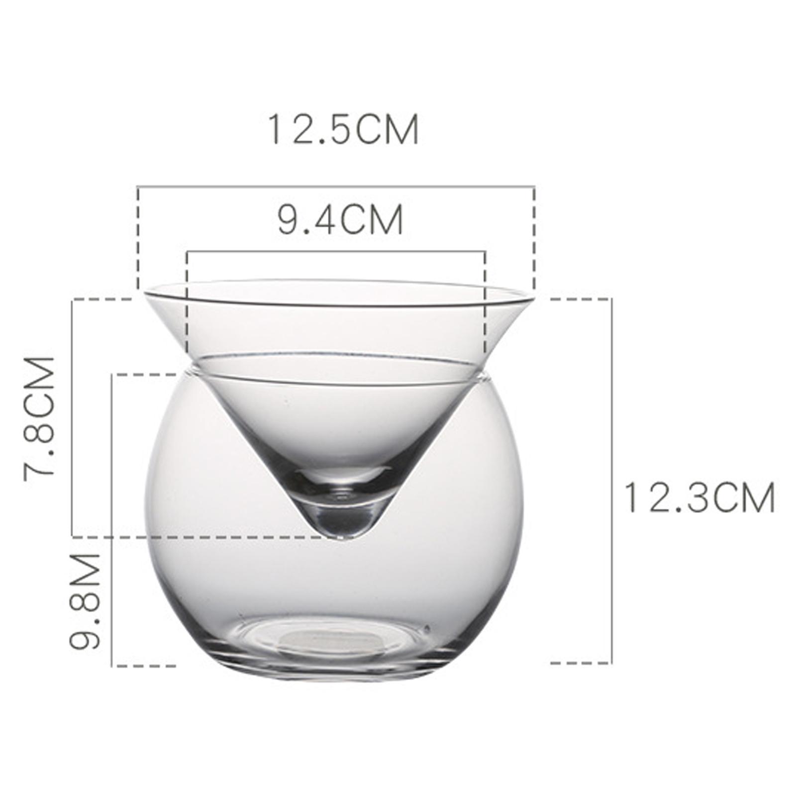 2 Set Molecular Cup Martini Wine Crystal Dish Conical Glass for Home Bar