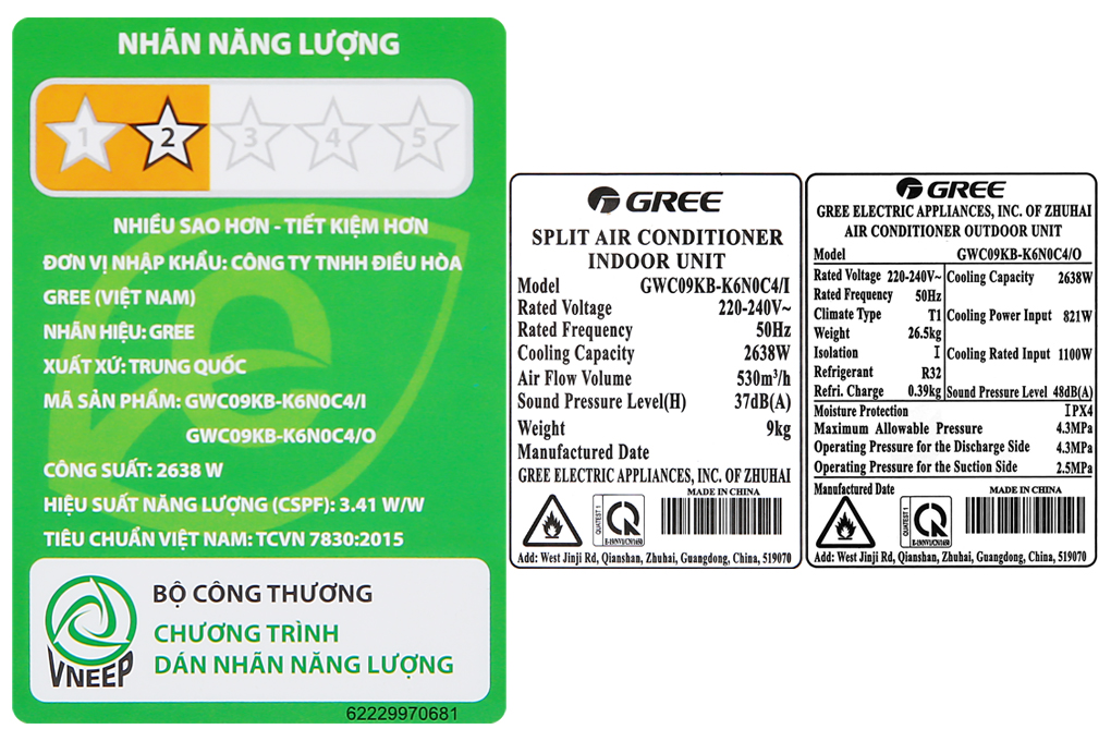 Máy lạnh Gree 1 HP GWC09KB-K6N0C4 - Hàng Chính Hãng (Giao Toàn Quốc)