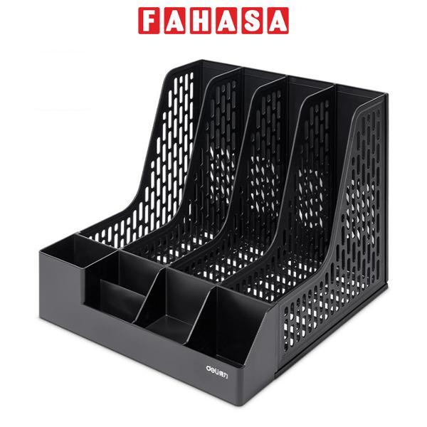 Kệ Đựng Tài Liệu 4 Ngăn - Deli 9844BES - Màu Đen
