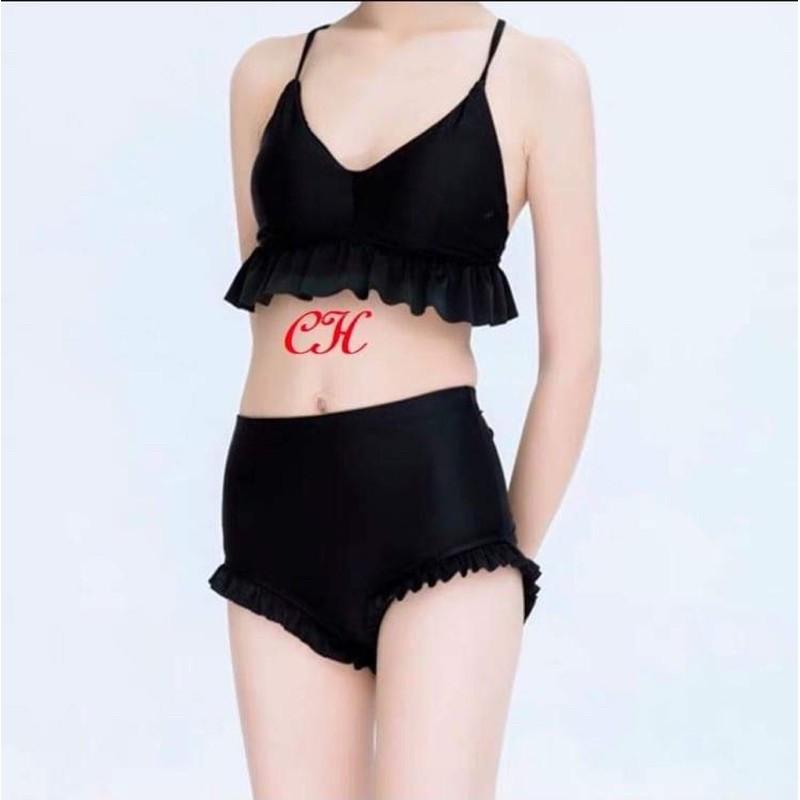 Sét bikini rua bèo áo dây có độn ngực COH588