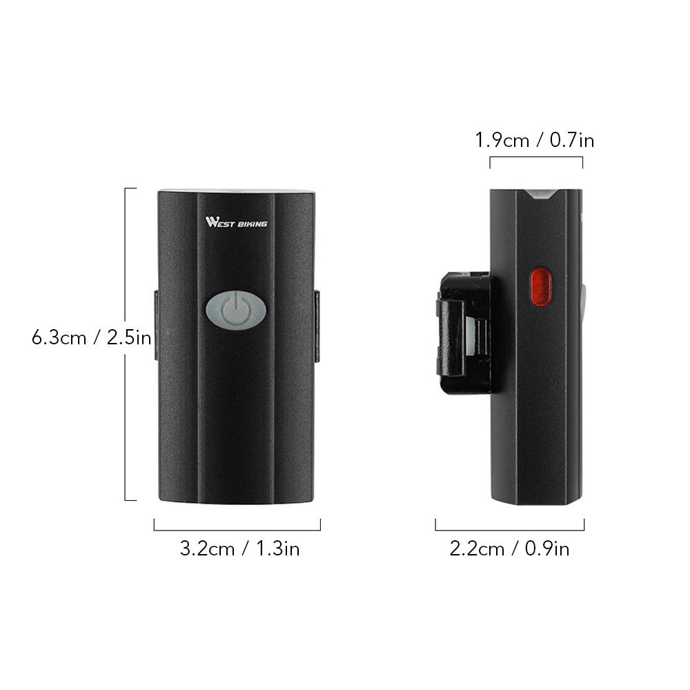 Đèn pha xe đạp 2 trong 1 USB có thể sạc lại, vỏ đèn bằng kim loại siêu bền