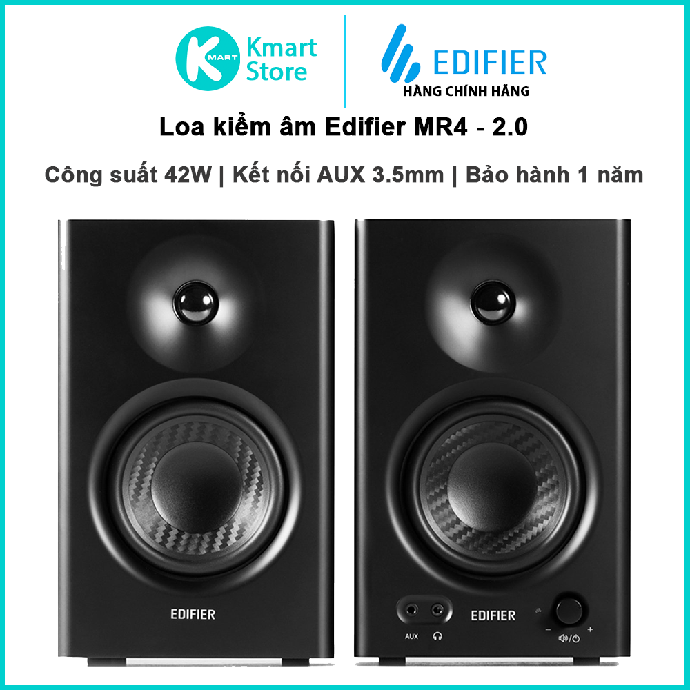 Loa kiểm âm Edifier MR4 Xử lý tín hiệu số Đầu vào TRS balance - Hàng chính hãng