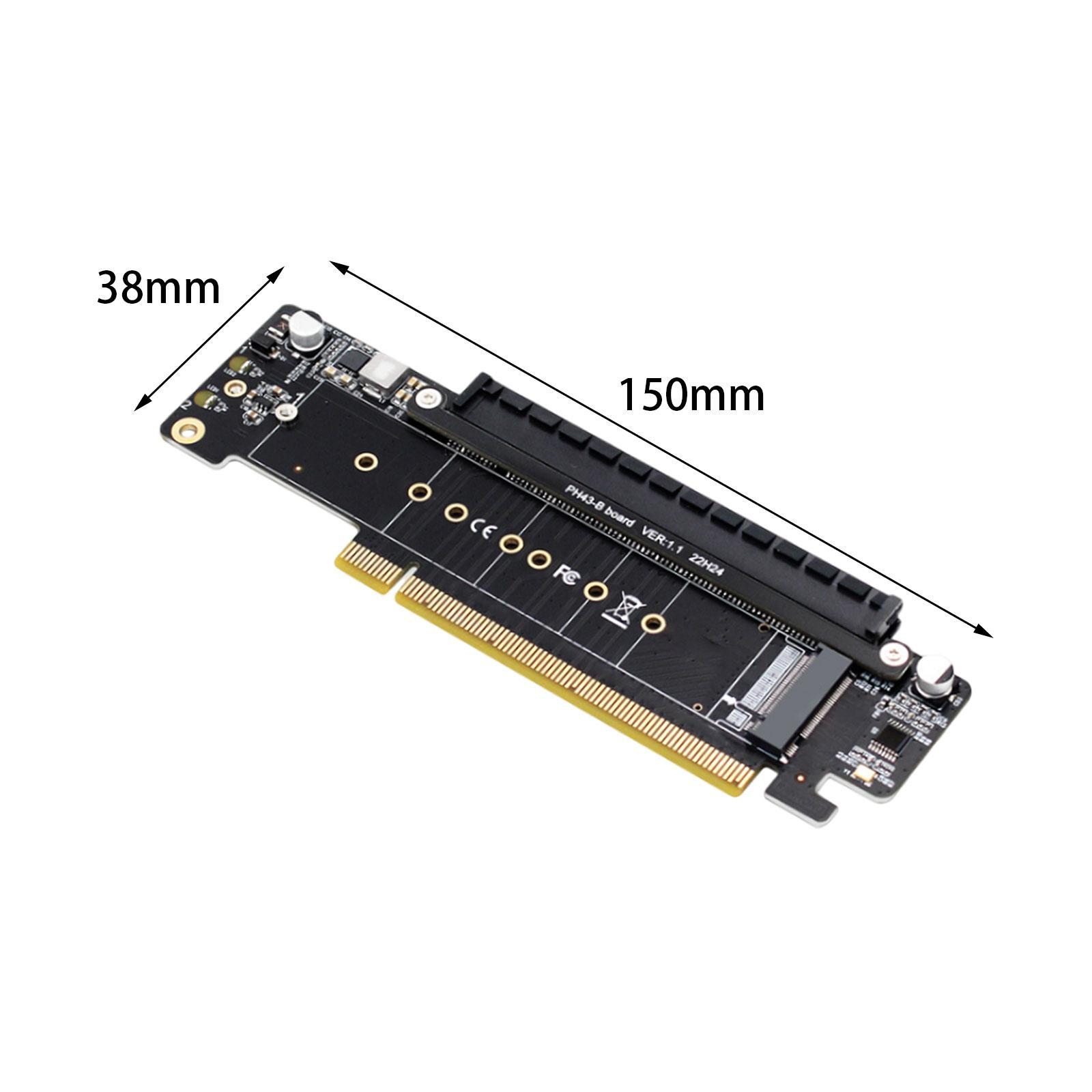 PCIe 4.0 x16 to 4x Expansion Card Stable PH43 Low Profile Dual M.2 Adapter