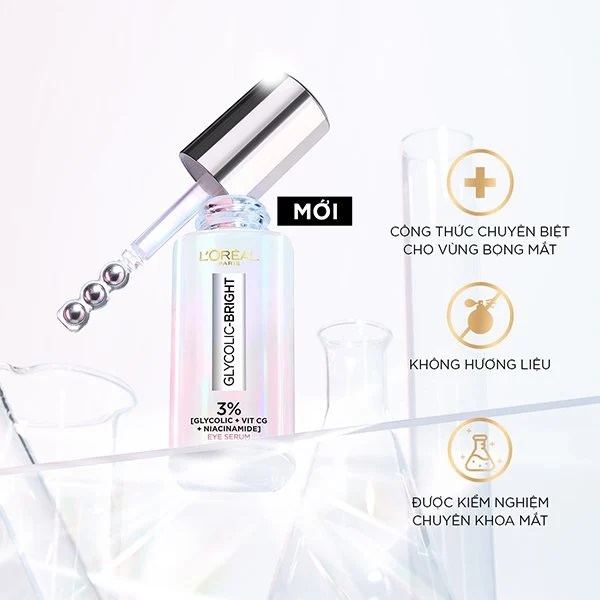 Serum L'Oreal Dưỡng Sáng Và Mờ Thâm Vùng Mắt 20ml Glycolic- Bright Dark Circle Eye Serum