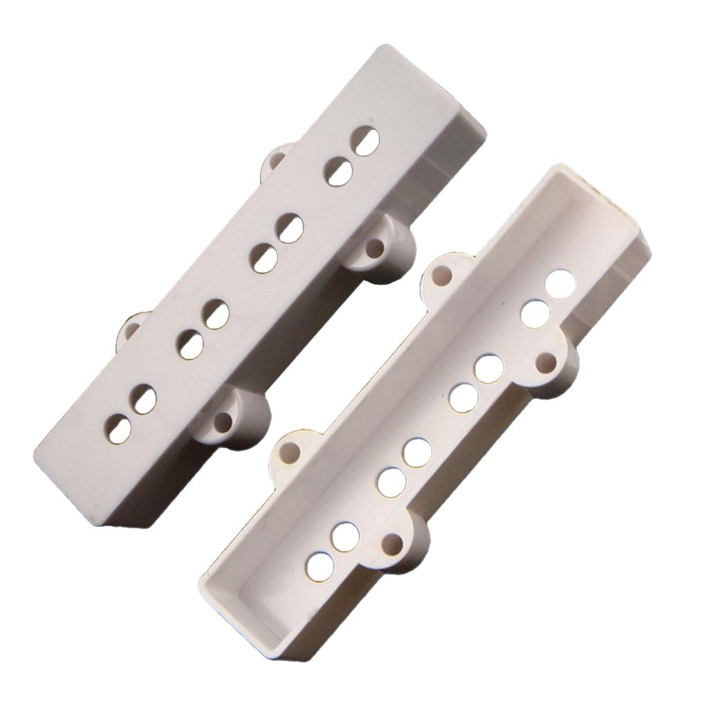 2pcs White JB Bass Pickup Covers Neck&Bridge for 4 String Jazz Bass Parts