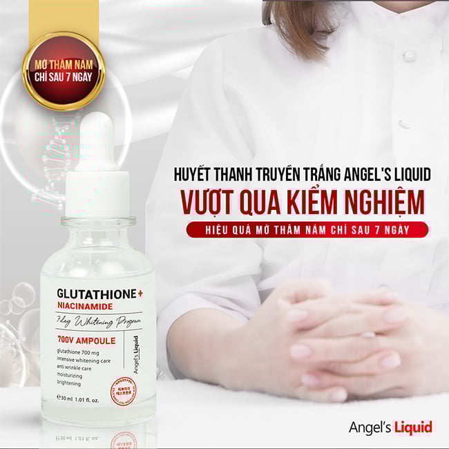 Tinh Chất Truyền Trắng Angel's Liquid Glutathione + Niacinamide 700 V-Ampoule 30ml