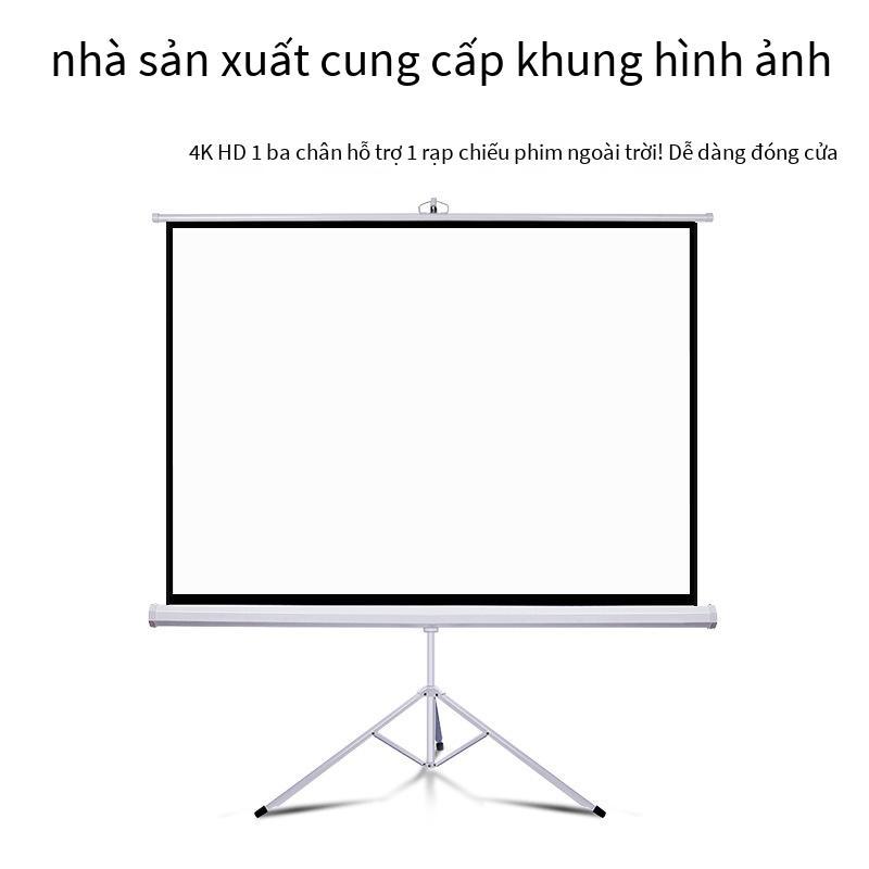 Đảm bảo chất lượng 100 inch 4:3 khung di động màn hình sợi dọc dệt kim nhựa màu trắng màn hình chiếu tam giác khung màn hình vải