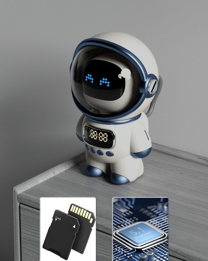 Loa Bluetooth Phi Hành Gia Đẹp mắt có đồng hồ báo thức tích hợp Astronaut AI DODO - âm thanh sống động