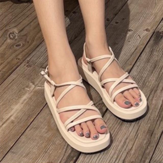 Giày sandal nữ ulzzang đế xuồng trơn 3p dây mảnh đế cao nữ Shoes Paradise SD06